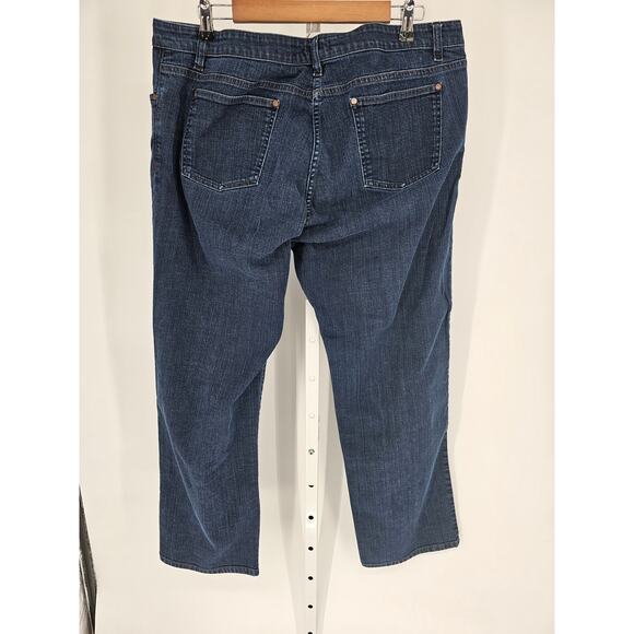 Eileen Fisher Women Blue Button Closer Mid Rise Straight Leg Zip Up Jean Size XL - Picture 3 of 4